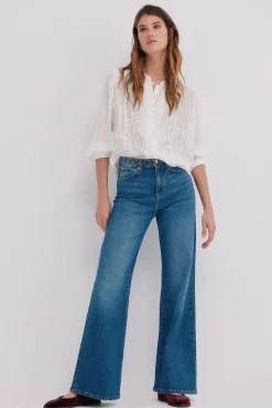 Hoss Intropia Cósima. Blusa bordados florales Blanco Clearance