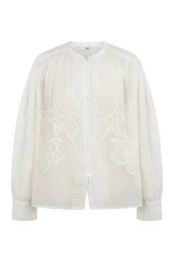 Hoss Intropia Cósima. Blusa bordados florales Blanco Clearance