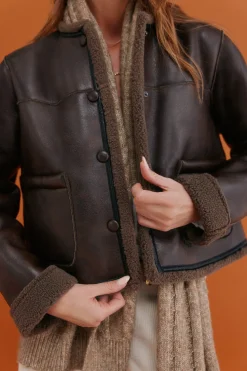 Hoss Intropia Delia. Chaqueta doble faz Marron oscuro Clearance