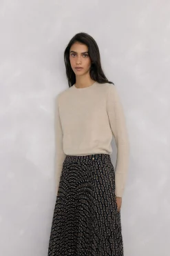 Pedro del Hierro Doble prenda jersey y capa con detalle volante Crudo Discount