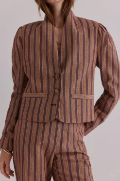 Hoss Intropia Edena. Chaqueta a rayas Estampado morado New