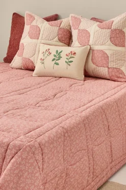 Textura Edredón de patchwork tradicional rosa Discount