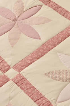 Textura Edredón de patchwork tradicional rosa Discount