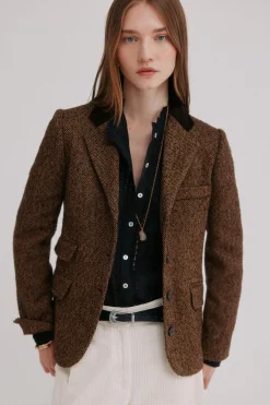 Hoss Intropia Elsa. Blazer espiga Marron Clearance