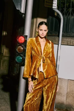 Hoss Intropia Erin. Blazer con lazada Dorado Discount