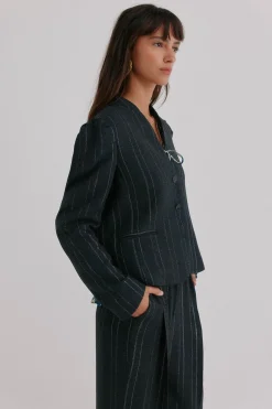 Hoss Intropia Estela. Blazer a rayas Gris oscuro Best