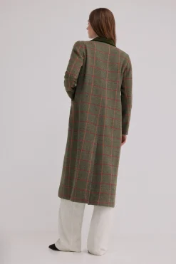 Hoss Intropia Fabrizia. Levita a cuadros Kaki Best