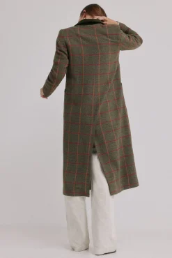 Hoss Intropia Fabrizia. Levita a cuadros Kaki Best