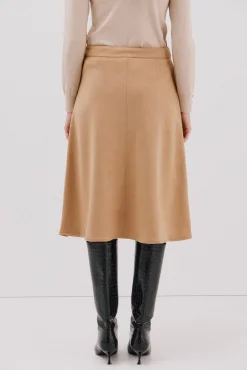 Cortefiel Falda capa antelina Beige Online