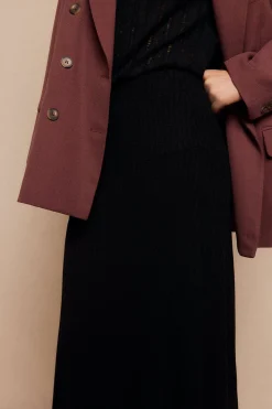 Slowlove Falda capa de punto Negro