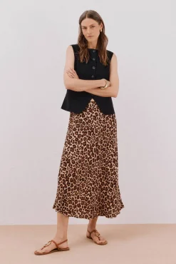 Cortefiel Falda capa estampada Estampado beige Best