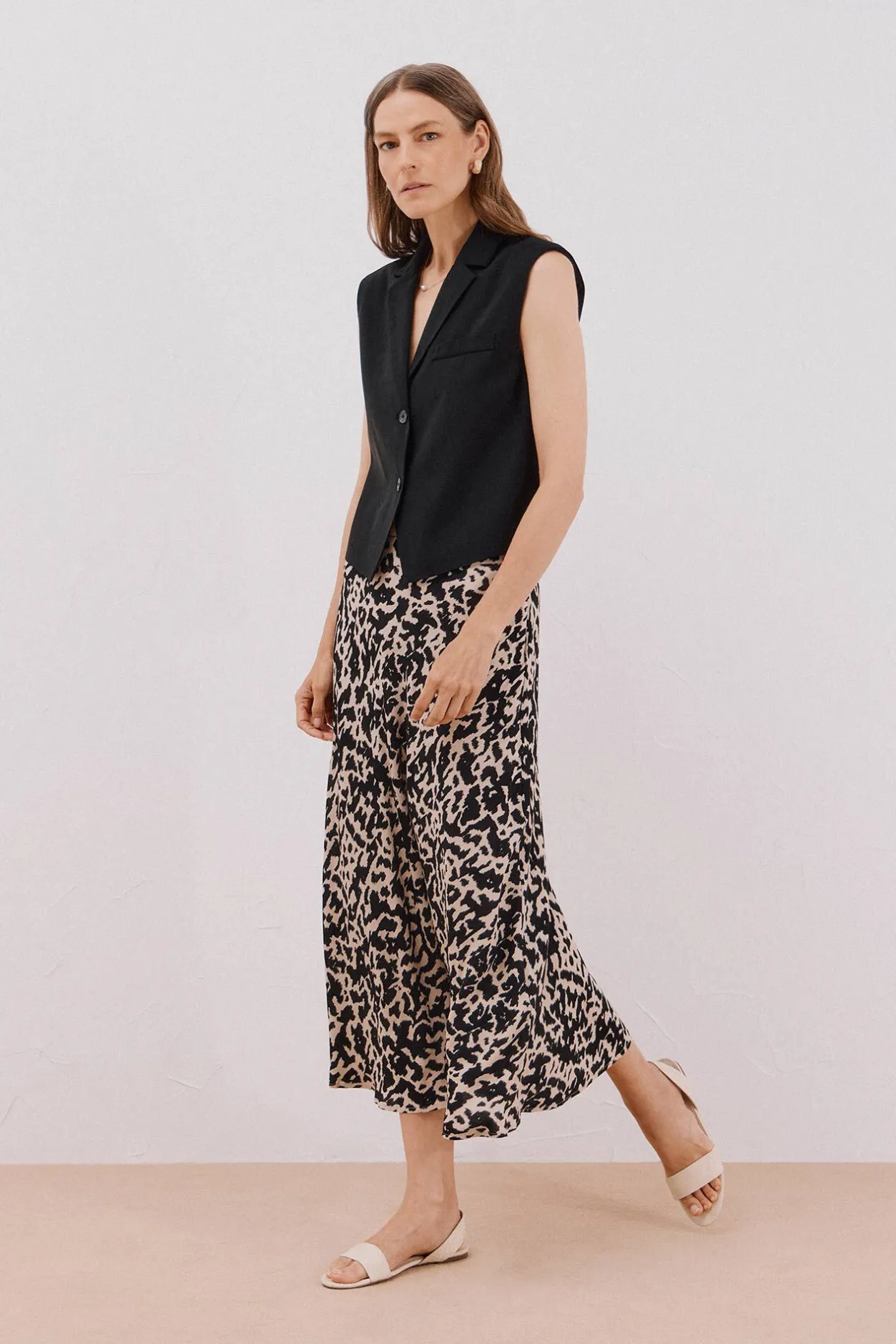 Cortefiel Falda capa estampada Estampado blanco New