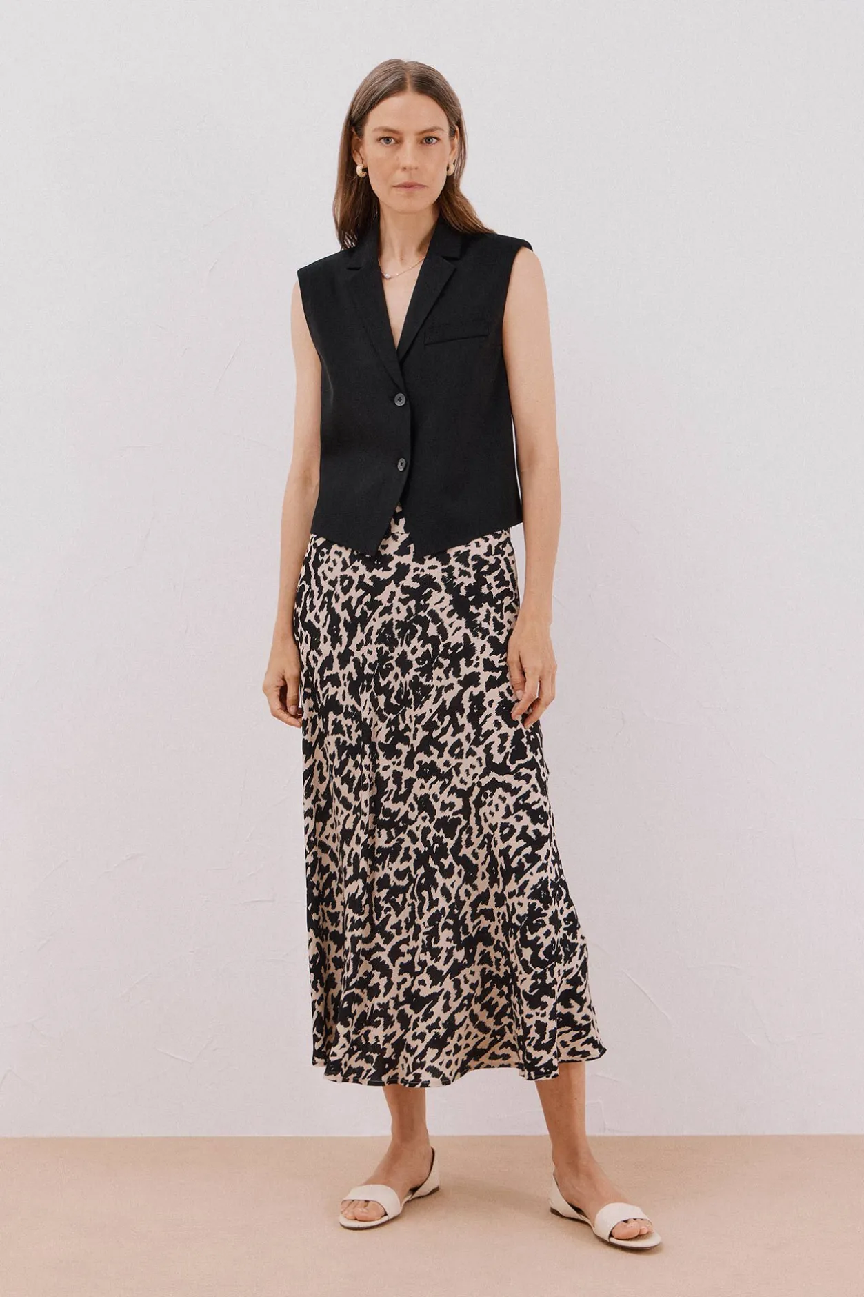 Cortefiel Falda capa estampada Estampado blanco New