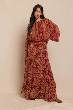 Slowlove Falda capa midi estampada Estampado rojo Clearance