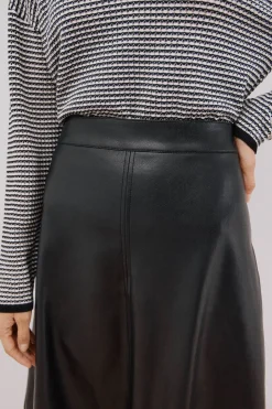 Cortefiel Falda capa polipiel Negro New