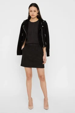Vero Moda Falda corta antelina Negro Sale