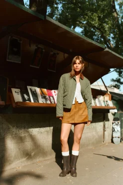 Springfield Falda corta antelina marr&oacute;n Sale