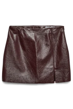 Vero Moda Curve Falda corta efecto piel talla grande Morado