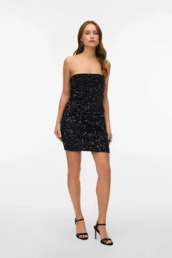 Vero Moda Falda corta lentejuelas Gris oscuro Hot