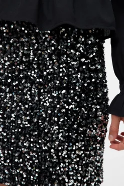 Vero Moda Falda corta lentejuelas Negro Sale