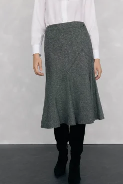 Pedro del Hierro Falda cortes con vuelo en bajo Gris New