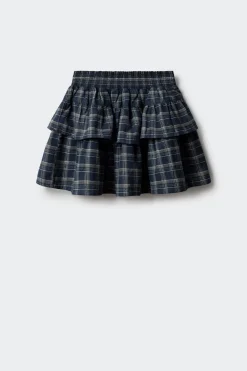 Springfield Kids Falda de cuadros con volantes niña azul