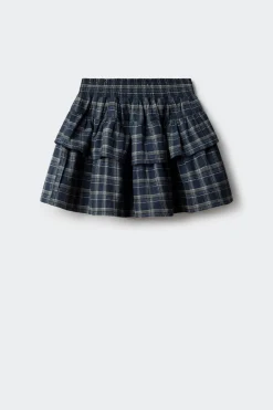 Springfield Kids Falda de cuadros con volantes niña azul