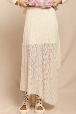 Slowlove Falda de encaje Blanco Online