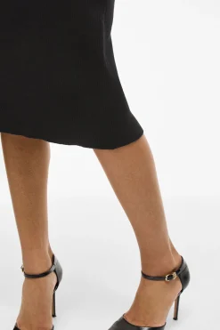 Vila Falda de punto canalé midi Negro Outlet