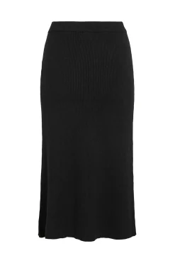 Vila Falda de punto canalé midi Negro Outlet
