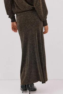 Cortefiel Falda de punto con lurex Dorado New