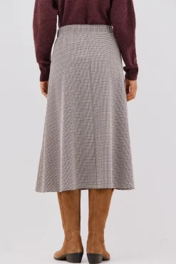 Cortefiel Falda de punto evasé Estampado marr&oacute;n Outlet