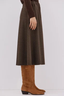 Cortefiel Falda de punto evasé Estampado beige New