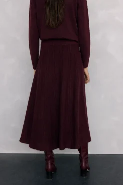 Pedro del Hierro Falda de punto jaspeada Burdeos Outlet