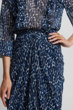 Silbon Falda drapeada estampado Azul Sale