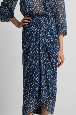 Silbon Falda drapeada estampado Azul Sale