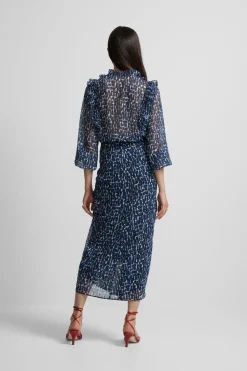 Silbon Falda drapeada estampado Azul Sale