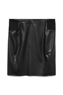 Vero Moda Curve Falda efecto piel talla grande Negro New