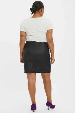 Vero Moda Curve Falda efecto piel talla grande Negro Best