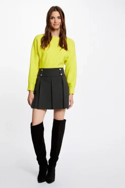 Morgan Falda evas con pliegues Negro