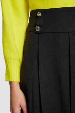 Morgan Falda evas con pliegues Negro