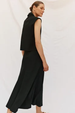 Cortefiel Falda fluída tencel Negro Online