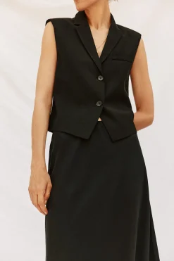 Cortefiel Falda fluída tencel Negro Online