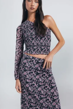 Springfield Falda larga asimétrica negro Outlet