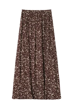 Grace & Mila Falda larga estampada Estampado marr&oacute;n Discount