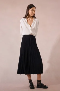 Molly Bracken Falda larga plisada Negro