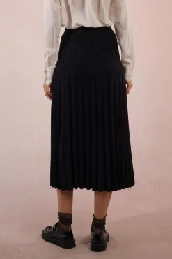 Molly Bracken Falda larga plisada Negro