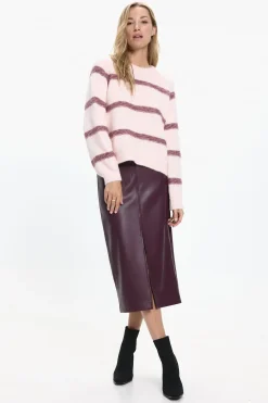 Vero Moda Falda larga polipiel Morado Sale