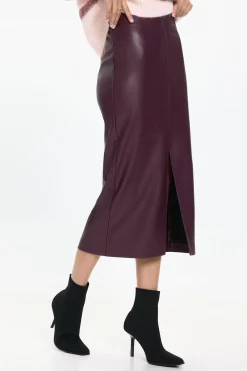 Vero Moda Falda larga polipiel Morado Sale