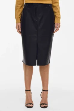 Vila Falda lápiz de polipiel Negro Hot